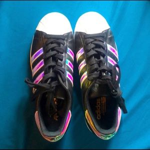 Size 9 custom iridescent adidas allstars